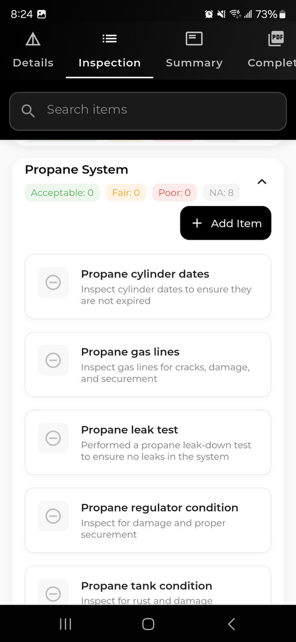 Professional PDF Report Generation - WanderWise RV inspection software feature